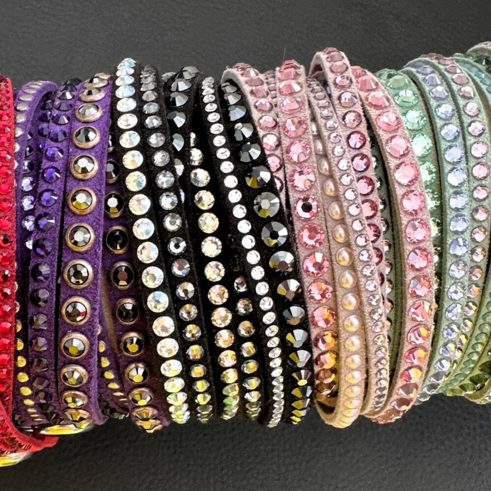Swarovski Dark Black Double Wrap Slake Bracelet - Picture 4 of 4